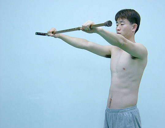 봉을 이용한 견관절 굴곡 운동